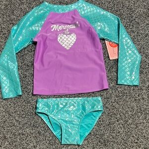 Floatimini Girls 2 Piece Swimwear Aqua Merdmaid Size 6 NWT